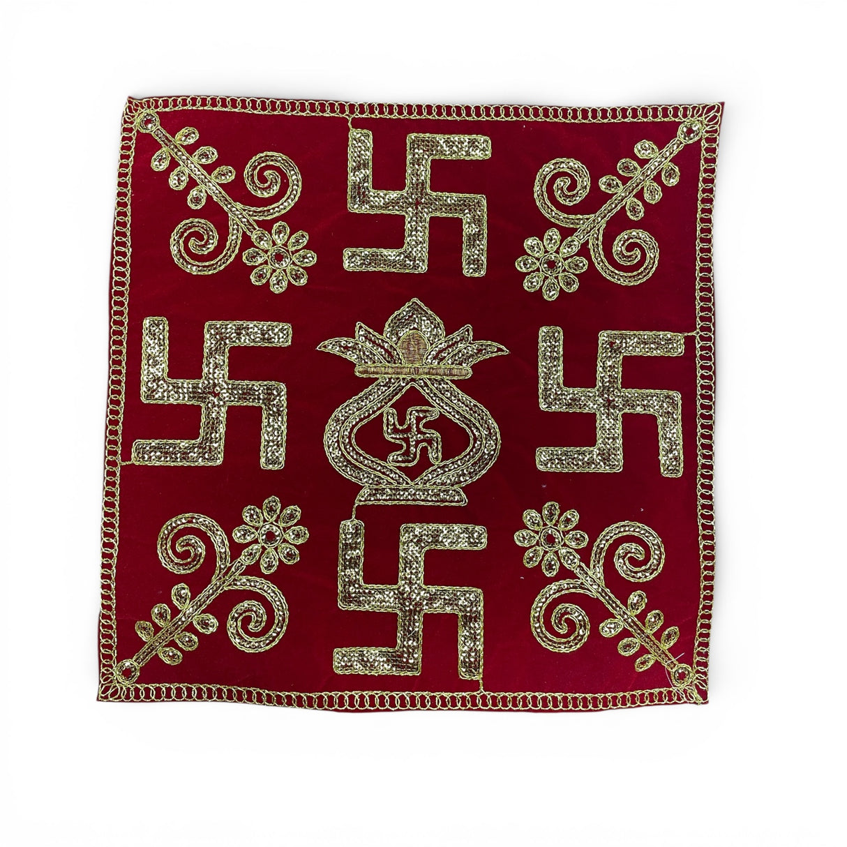 Pooja Aasan with Gold work