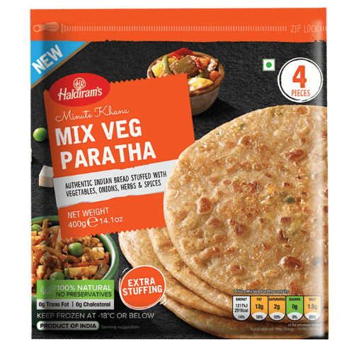 Haldirams Frozen Mix Veg Paratha 4pcs