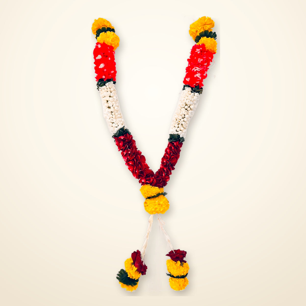 Marigold, Mogra & Rose | Mixed Phool Haar | Fresh Flower Garland