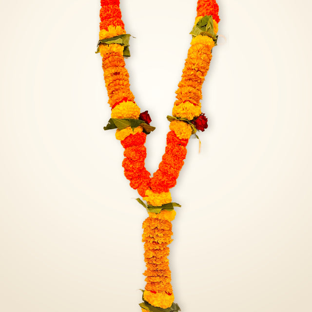 Orange & Yellow Marigold | Genda Haar | Fresh Flower Garland