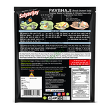 Pavbhaji by Satyavijay — back view showing ingredients and product details, studio product photo on white background