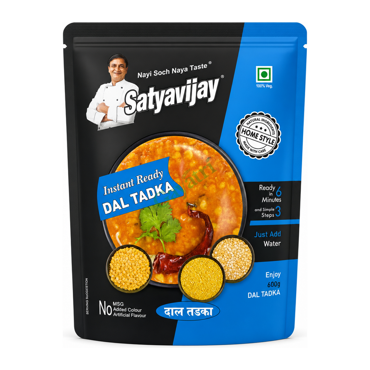 Instant Ready Dal Tadka by Satyavijay — front view showing product label and branding, studio product photo on white background