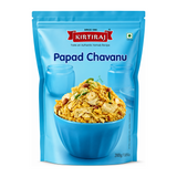 Papad Chavanu by Kirtiraj — front view showing product label and branding, studio product photo on white background