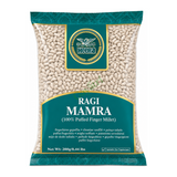 Ragi Mamra 100% Puffed Finger Millet by Heera — front view showing product label and branding, studio product photo on white background