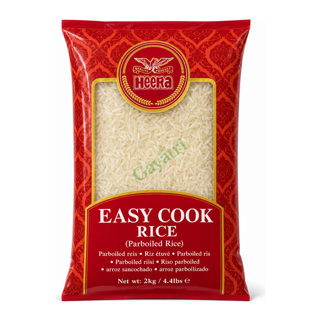 Easy Cook Rice (Parboiled Rice) Easy Cook by Heera — front view showing product label and branding, studio product photo on white background