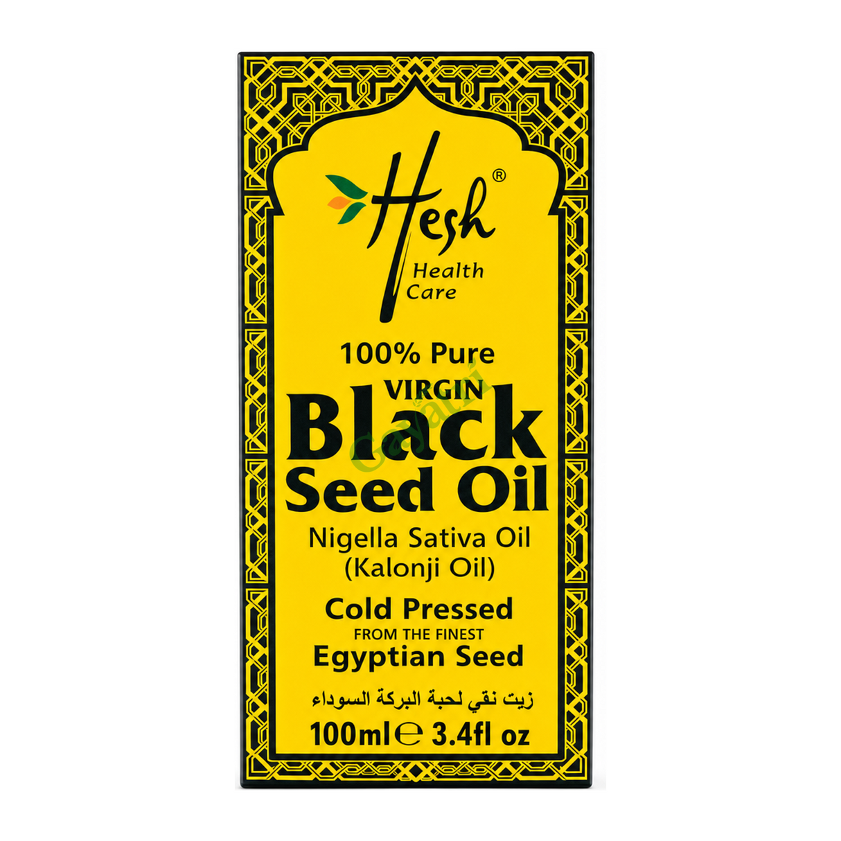 Virgin Black Seed Oil by Hesh — front view showing product label and branding, studio product photo on white background