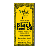 Virgin Black Seed Oil by Hesh — front view showing product label and branding, studio product photo on white background