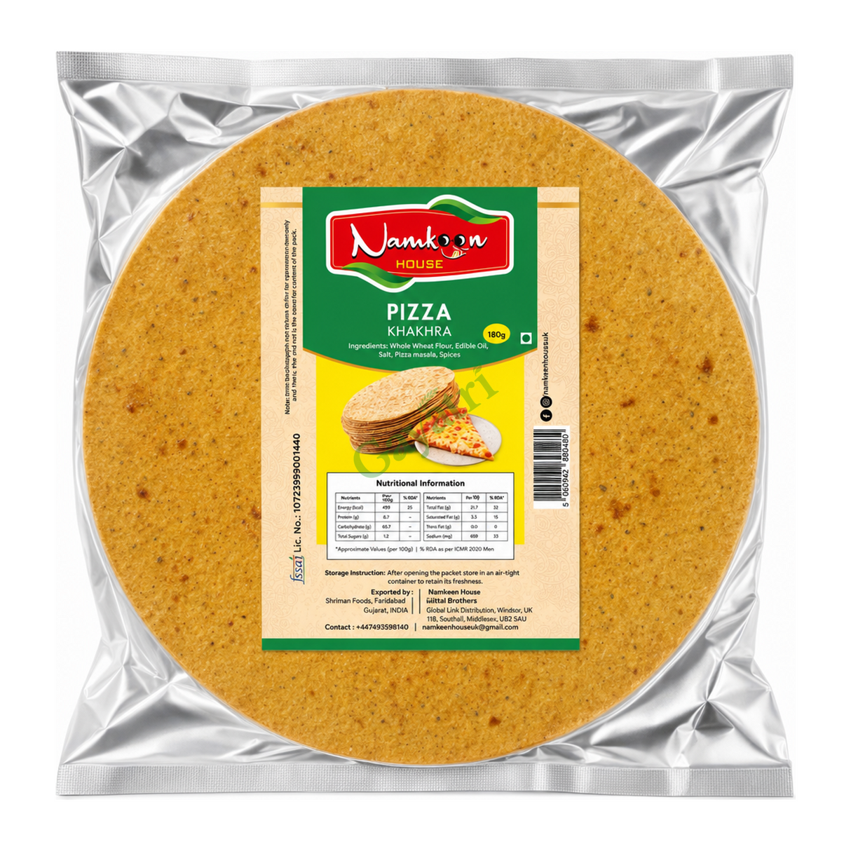 Pizza Khakhra Pizza by Namkeen House — front view showing product label and branding, studio product photo on white background