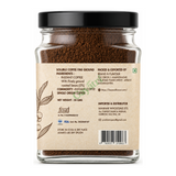Americano Instant Coffee with Finely Ground Roasted Beans by Beans N Flavour — back view showing ingredients and product details, studio product photo on white background