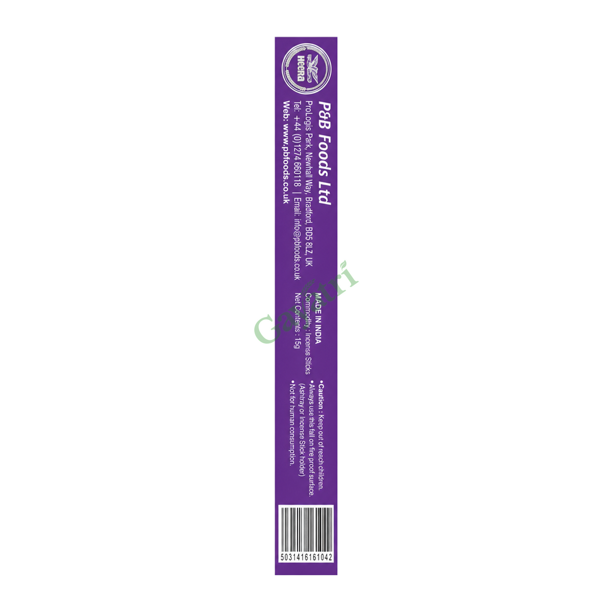 Pure Lavender Premium Masala Incense by Heera — side panel, studio product photo on white background