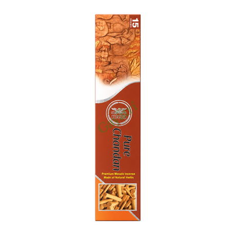 Pure Chandan Premium Masala Incense by Heera — front view showing product label and branding, studio product photo on white background