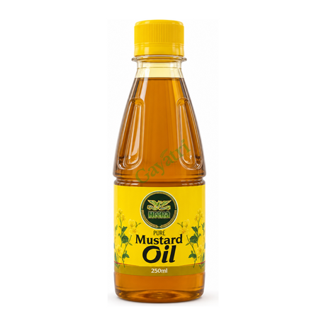 Pure Mustard Oil by Heera — front view showing product label and branding, studio product photo on white background