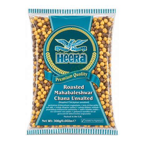 Roasted Mahabaleshwar Chana Unsalted Unsalted by Heera — front view showing product label and branding, studio product photo on white background