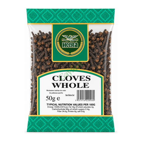 Cloves Whole by Heera — front view showing product label and branding, studio product photo on white background