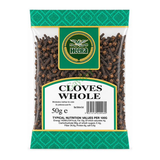 Cloves Whole by Heera — front view showing product label and branding, studio product photo on white background