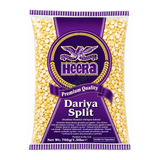 Dariya Split Roasted chickpea halves by Heera — front view showing product label and branding, studio product photo on white background