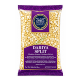 Dariya Split Huskless Roasted Chickpeas Halves by Heera — front view showing product label and branding, studio product photo on white background