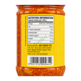 Mango Pickle Hot Hot by Ashoka — nutrition facts side panel, studio product photo on white background