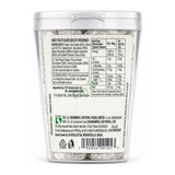 Royal Khajoor Plus Silver Coated Dates by Tulsi — back view showing ingredients and product details, studio product photo on white background
