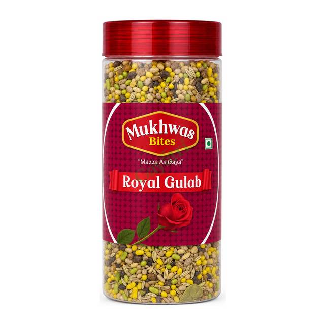 Mukhwas Bites Royal Gulab Royal Gulab by Mukhwas Bites — front view showing product label and branding, studio product photo on white background