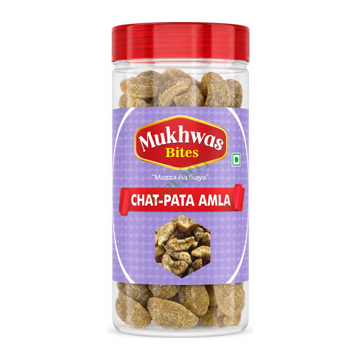 Chat-Pata Amla by Mukhwas Bites — front view showing product label and branding, studio product photo on white background