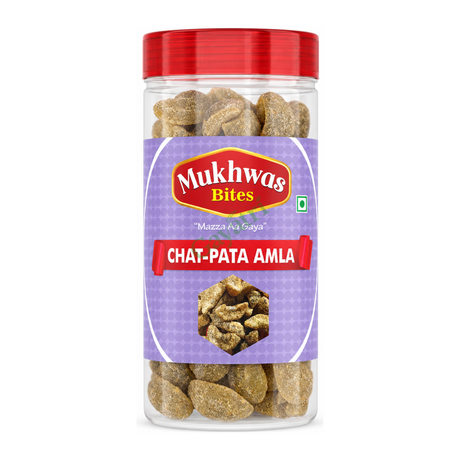 Chat-Pata Amla by Mukhwas Bites — front view showing product label and branding, studio product photo on white background