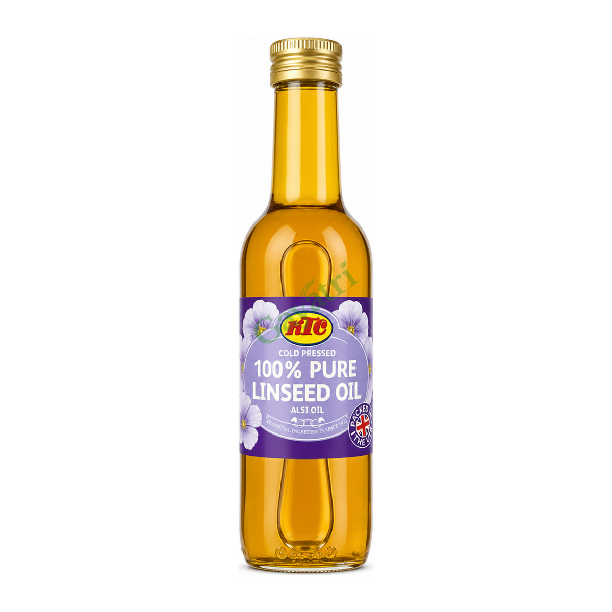 100% Pure Linseed Oil Alsi Oil Cold Pressed by KTC — front view showing product label and branding, studio product photo on white background
