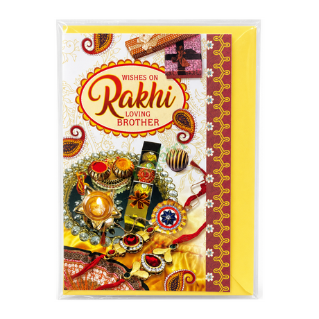 Wishes on Rakhi Loving Brother Card — front view showing product label and branding, studio product photo on white background