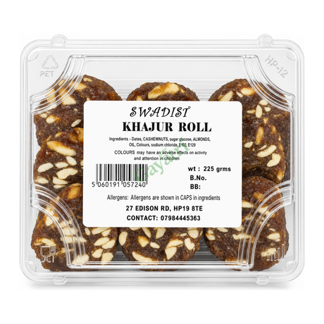 Khajur Roll by Swadist — front view showing product label and branding, studio product photo on white background