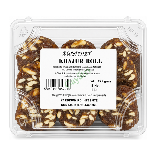 Khajur Roll by Swadist — front view showing product label and branding, studio product photo on white background