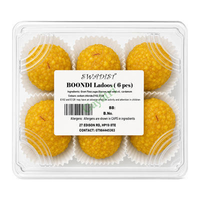 Boondi Ladoos by Swadist — front view showing product label and branding, studio product photo on white background