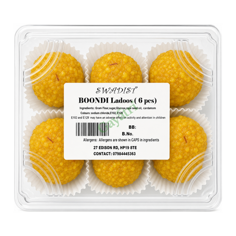 Boondi Ladoos by Swadist — front view showing product label and branding, studio product photo on white background