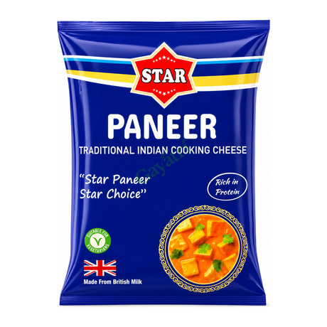 Paneer Traditional Indian Cooking Cheese by Star — front view showing product label and branding, studio product photo on white background
