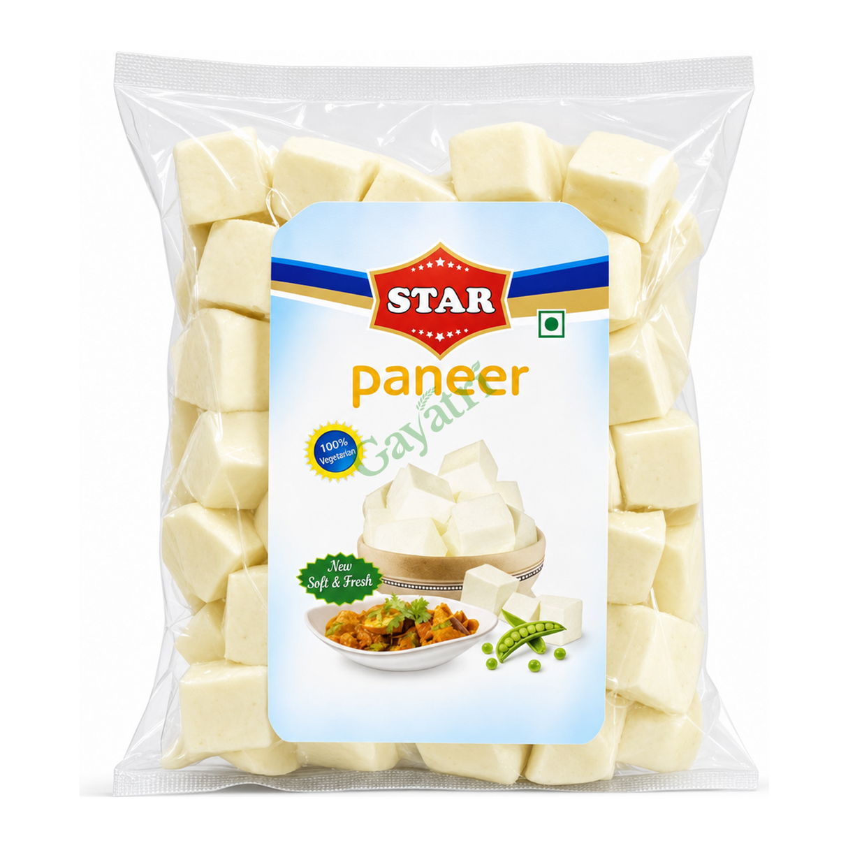 Paneer by Star — front view showing product label and branding, studio product photo on white background