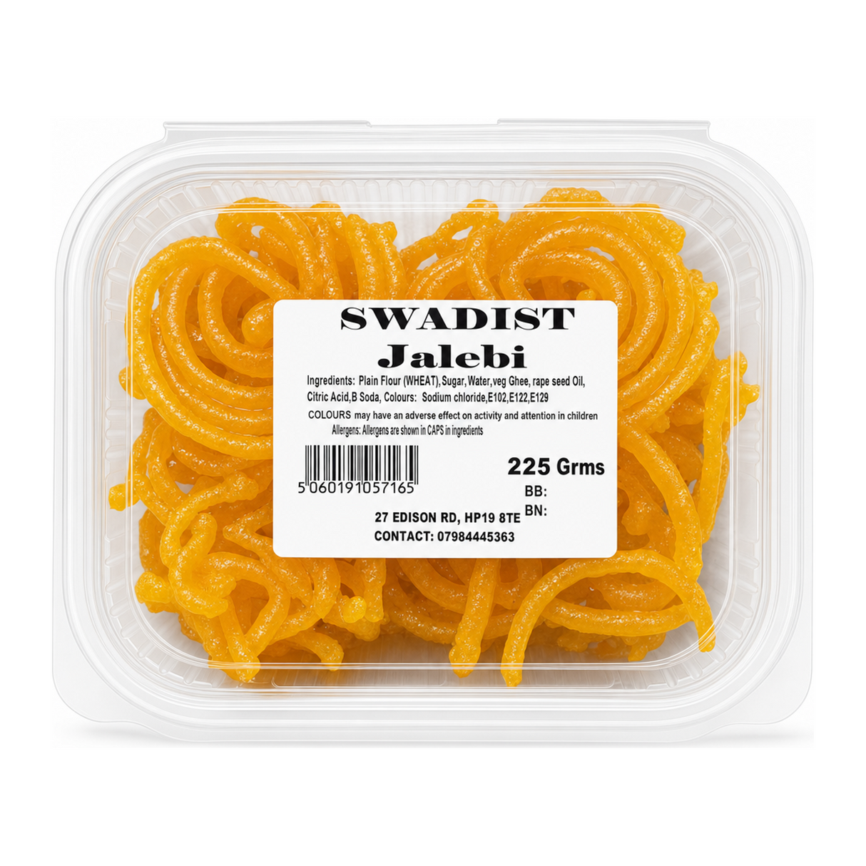 Jalebi by Swadist — front view showing product label and branding, studio product photo on white background