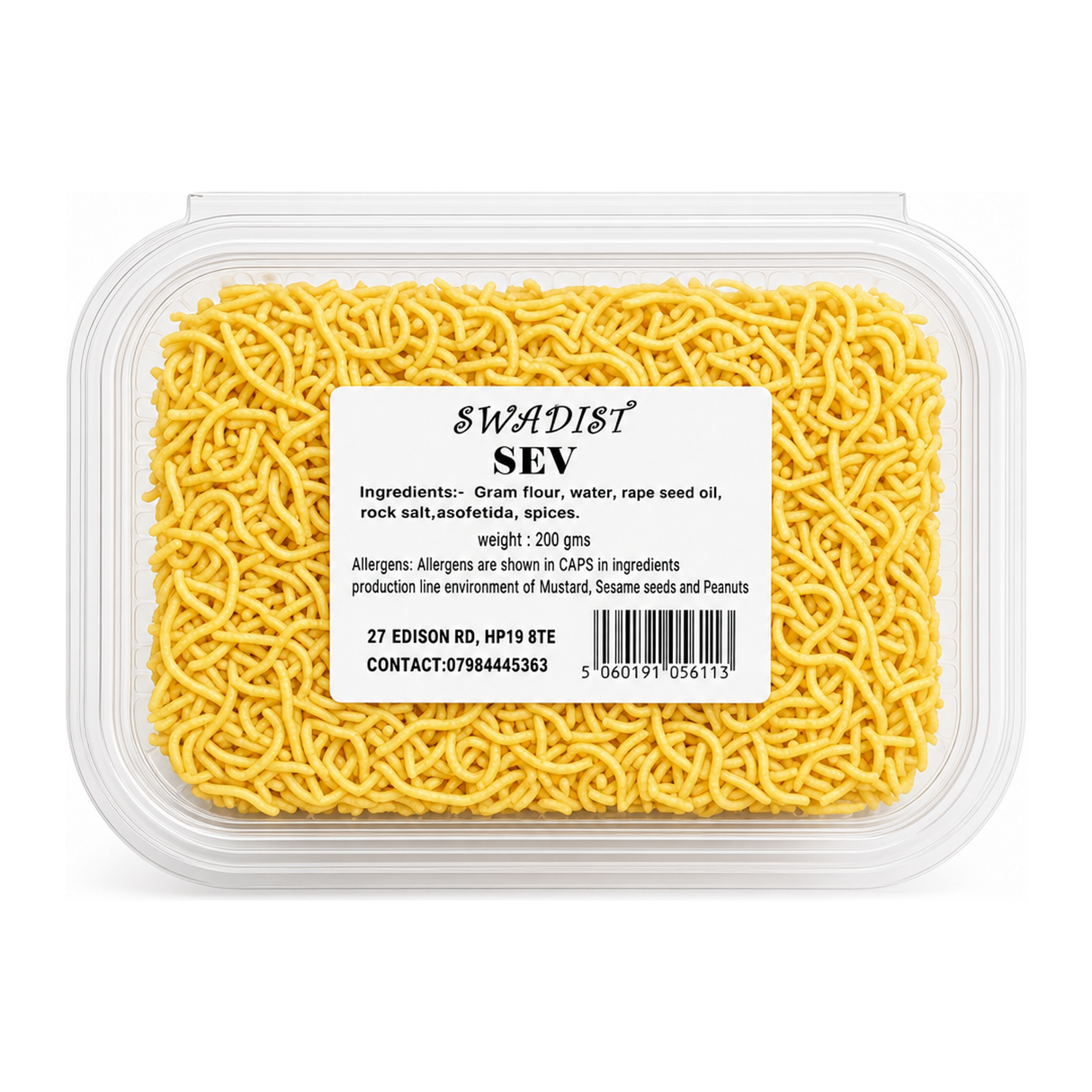 Sev by Swadist — front view showing product label and branding, studio product photo on white background