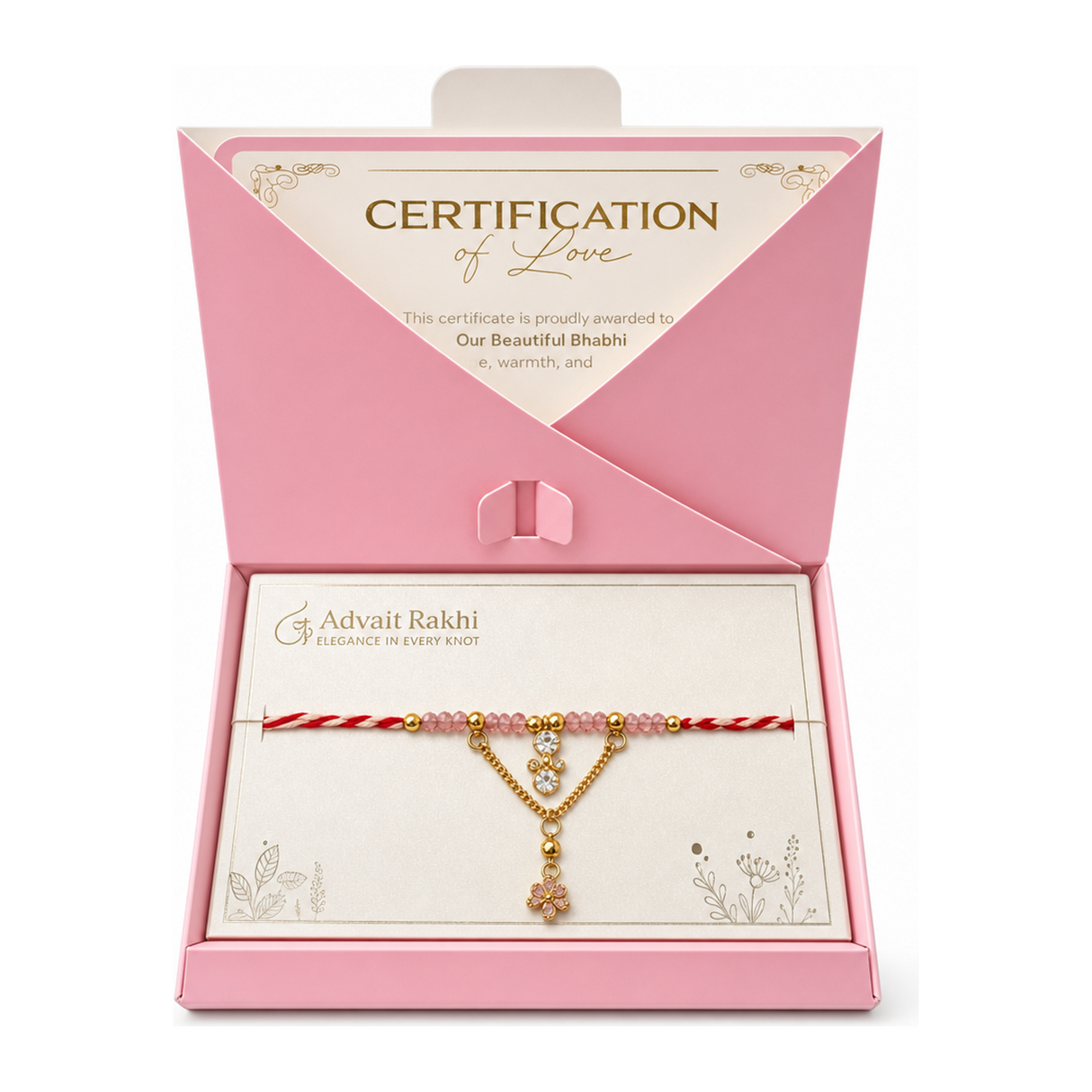 Advait Rakhi Elegance in Every Knot by Advait Rakhi — front view showing product label and branding, studio product photo on white background