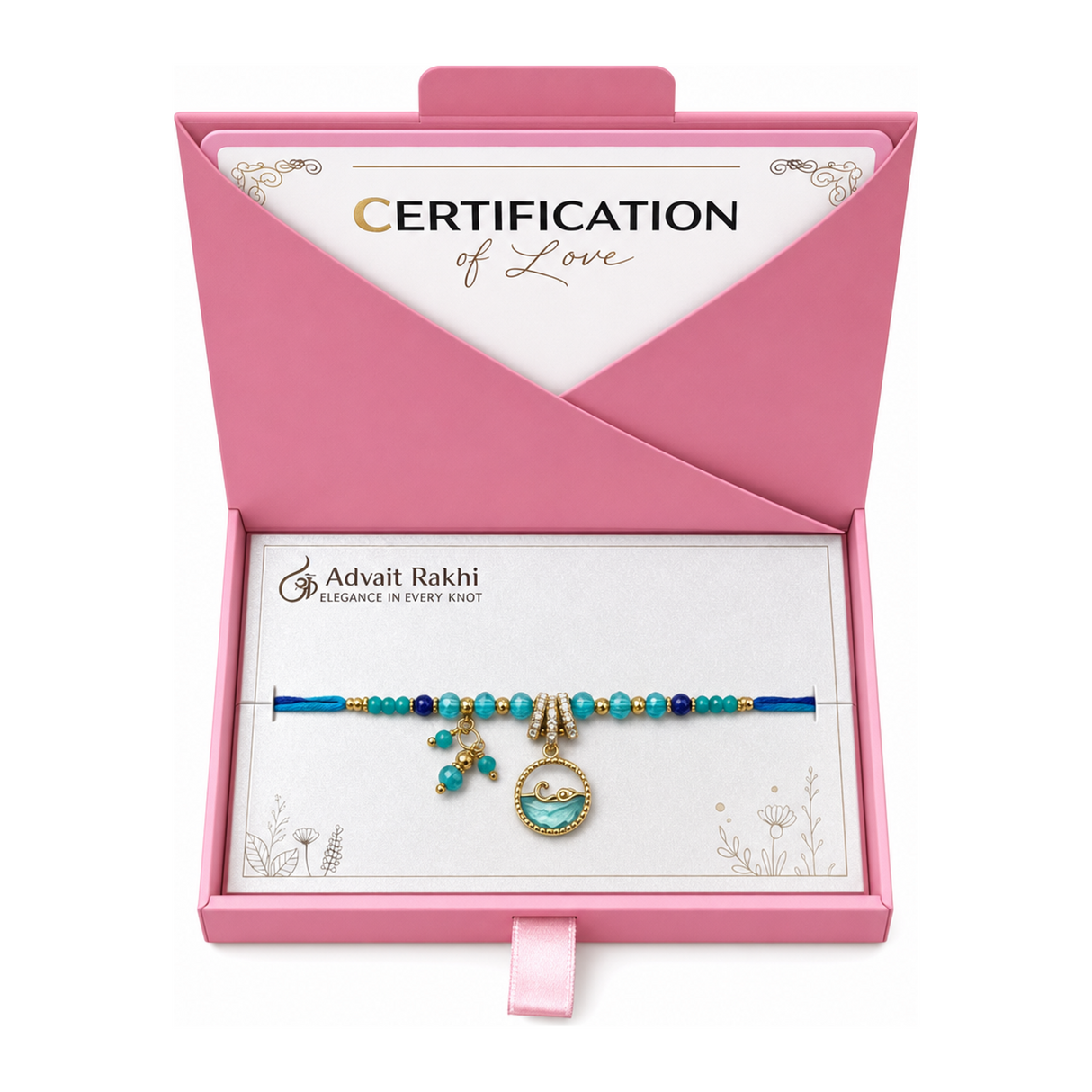 Advait Rakhi by Bliss — front view showing product label and branding, studio product photo on white background