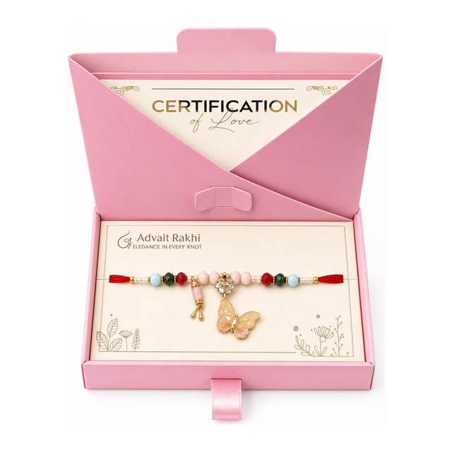 Advait Rakhi Butterfly Design by Advait Rakhi — front view showing product label and branding, studio product photo on white background