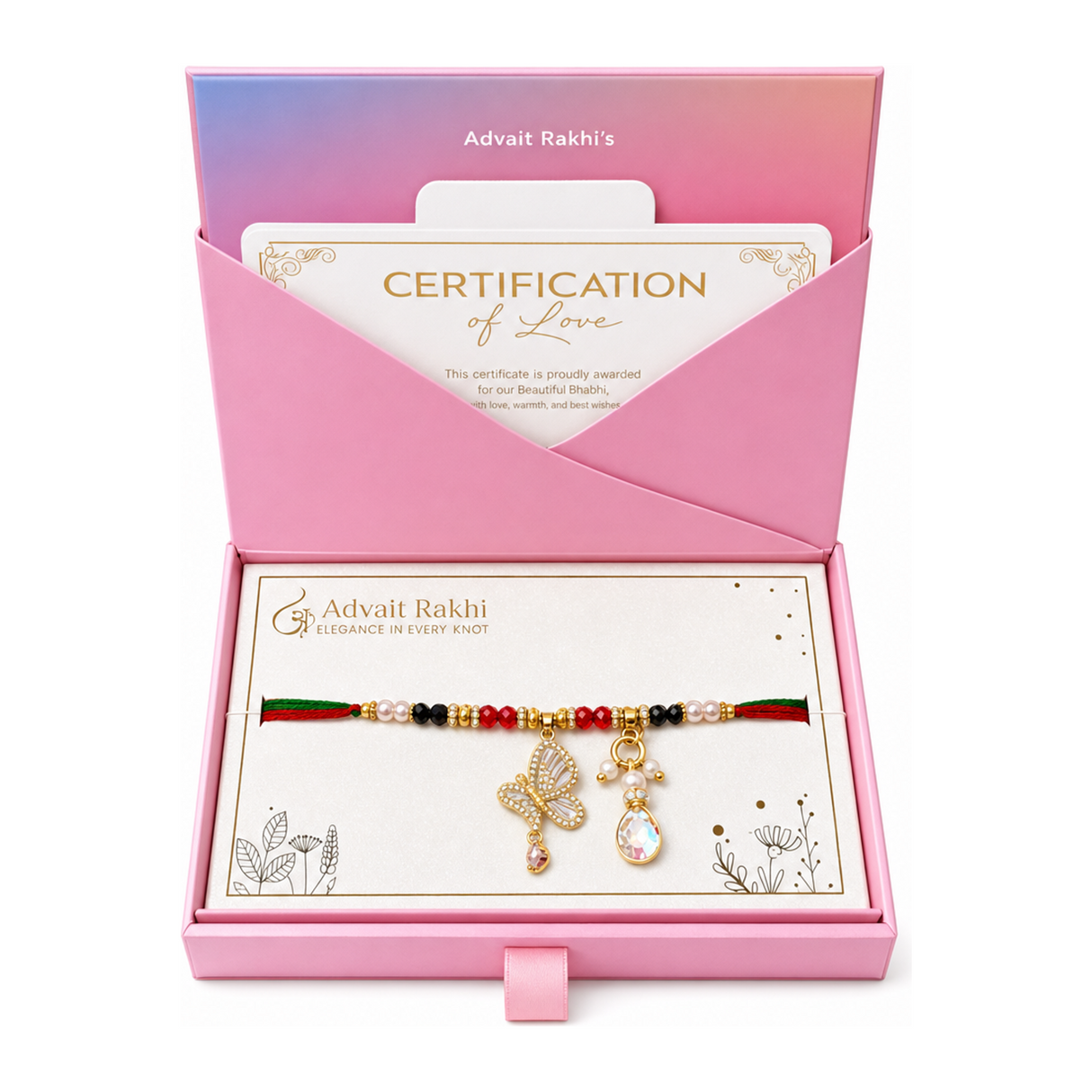 Advait Rakhi Elegance In Every Knot by Advait Rakhi — front view showing product label and branding, studio product photo on white background