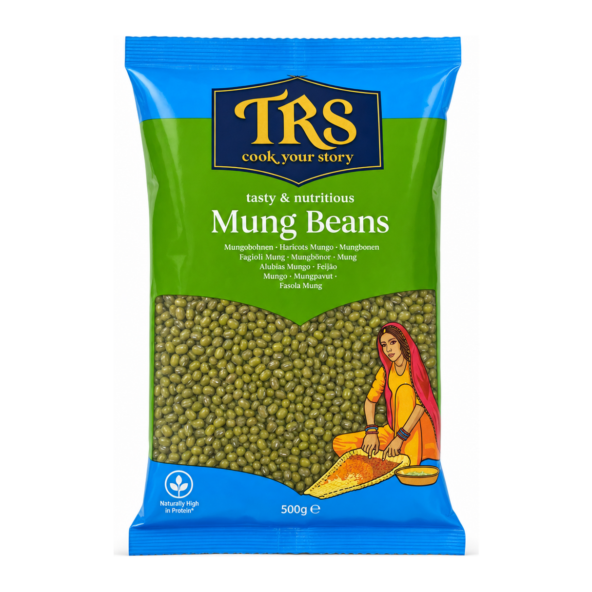Mung Beans by TRS — front view showing product label and branding, studio product photo on white background