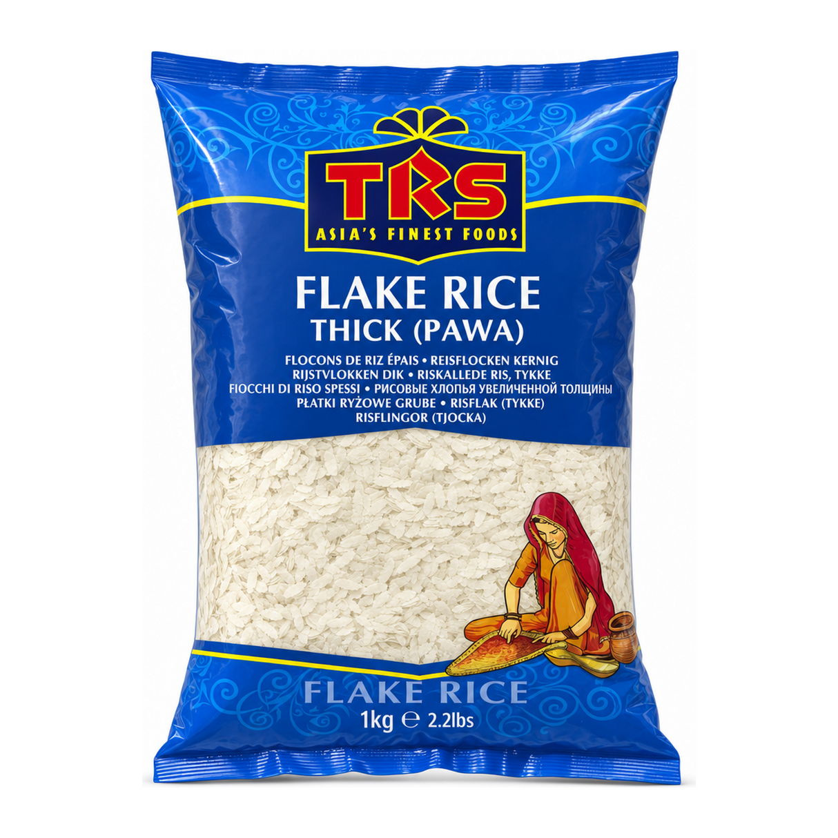 Flake Rice Thick (Pawa) Thick by TRS — front view showing product label and branding, studio product photo on white background
