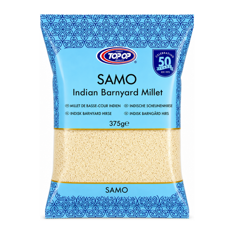 Samo Indian Barnyard Millet by Topop — front view showing product label and branding, studio product photo on white background