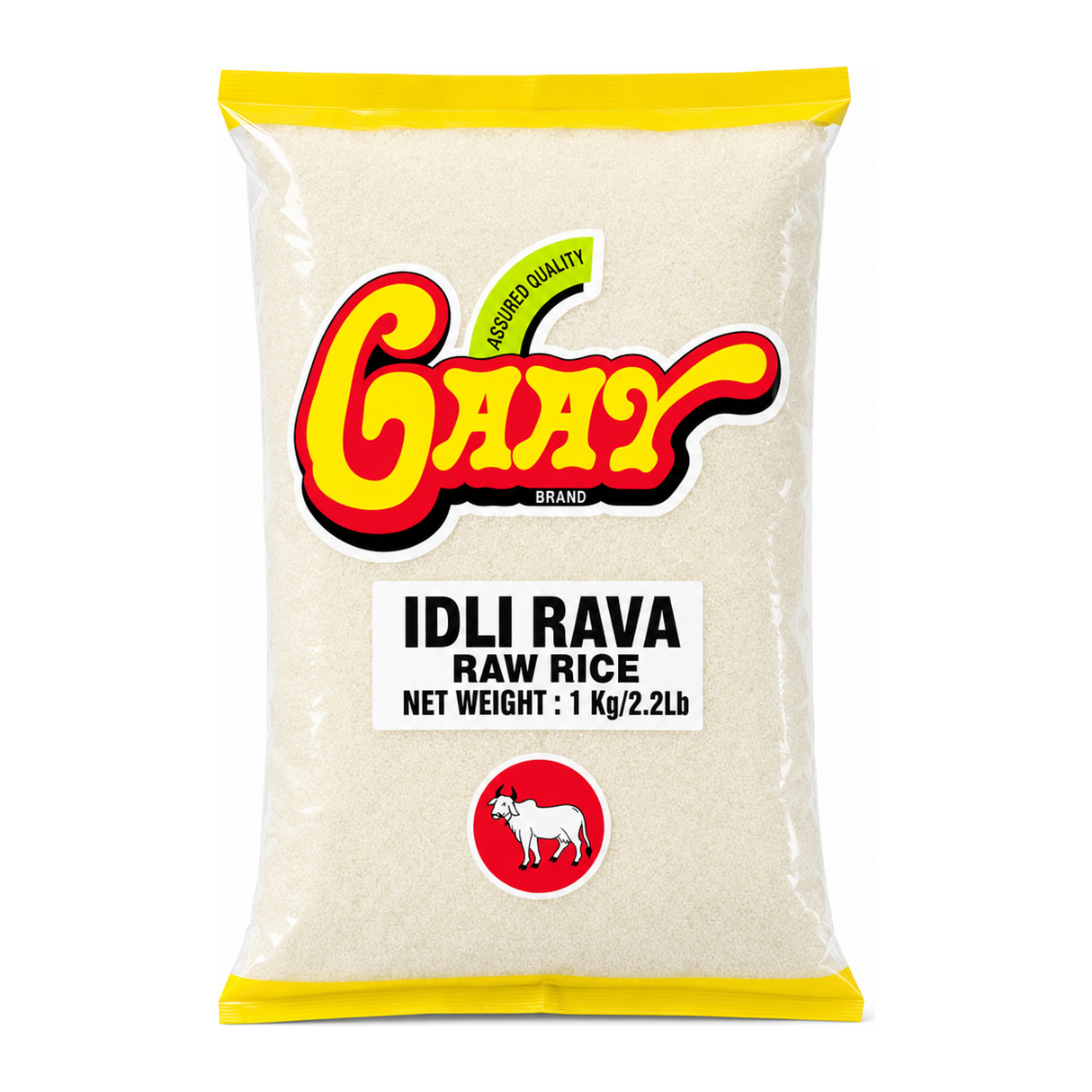 Idli Rava Raw Rice by GAAZ — front view showing product label and branding, studio product photo on white background