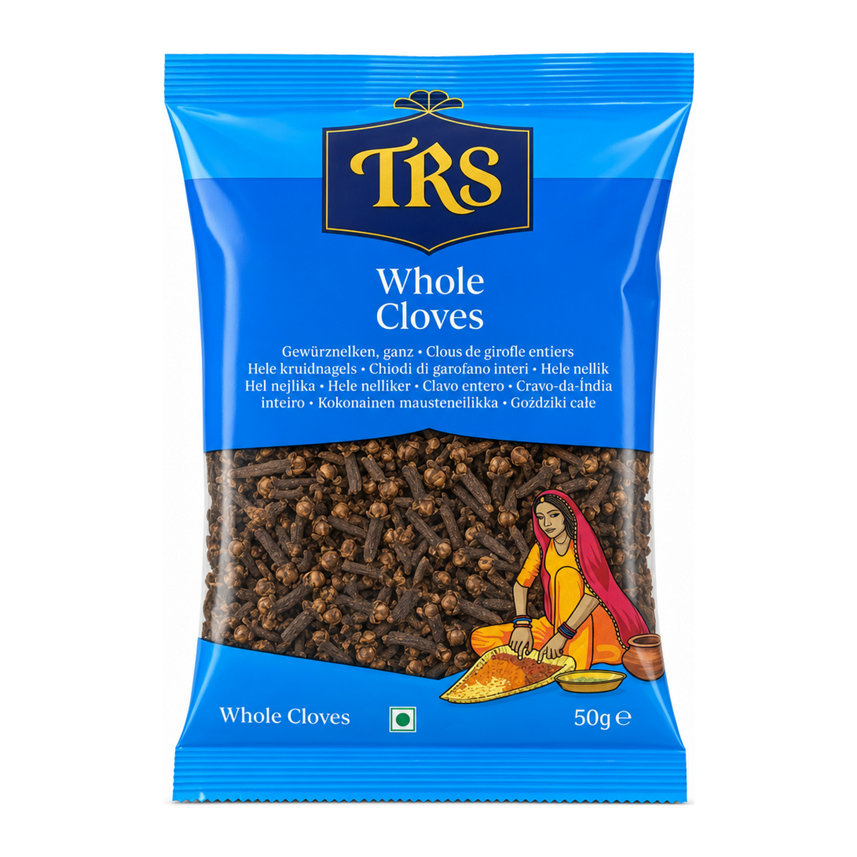 Whole Cloves by TRS — front view showing product label and branding, studio product photo on white background