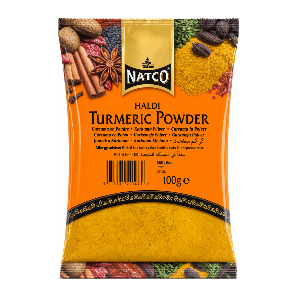 Natco Turmeric Powder 100g by Natco — front view showing product label and branding, studio product photo on white background