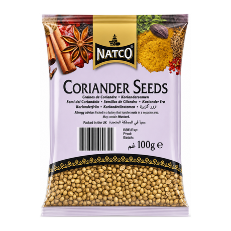 Natco Coriander Seeds 100g by Natco — front view showing product label and branding, studio product photo on white background