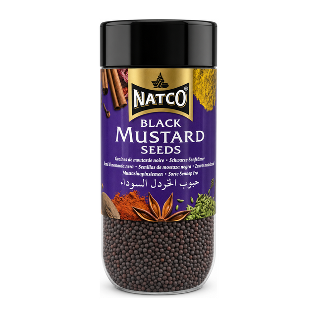 Natco Black Mustard Seeds by Natco — front view showing product label and branding, studio product photo on white background