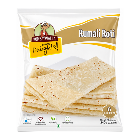 Bombaywalla Rumali Roti 6 Pieces by Bombaywalla — front view showing product label and branding, studio product photo on white background