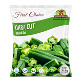 Bombaywalla Okra Cut Bhindi Cut Individually Quick Frozen by Bombaywalla — front view showing product label and branding, studio product photo on white background